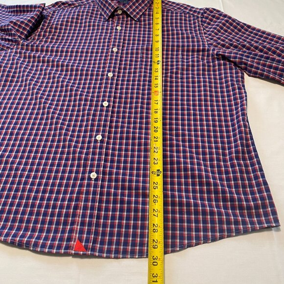 UNTUCKit Men’s Performance Button-down shirt, Blue Red White Check Plaid, 2XL - Picture 10 of 16